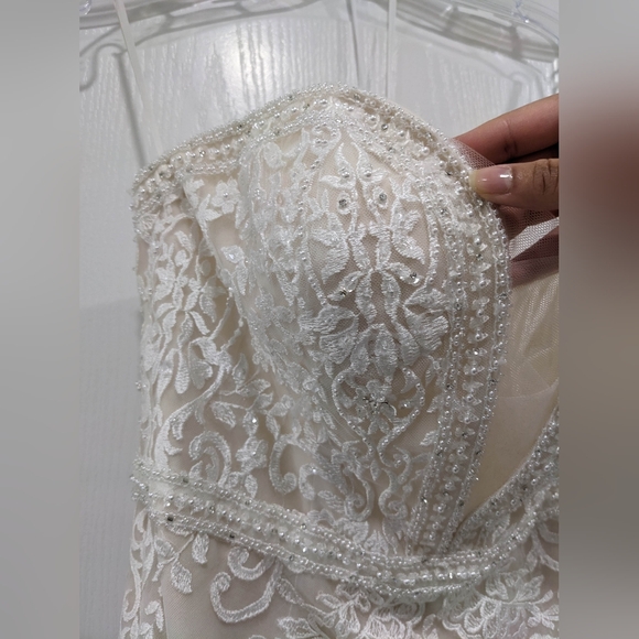 Brand New Wedding Dress! Size 10, champagne undertone. - Picture 5 of 15